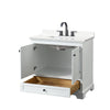 Custom image for White with Matte Black Trim / White Quartz, Rectangular Sink / No Mirror