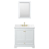 Custom image for White with Brushed Gold Trim / Carrara Cultured Marble, Rectangular Sink / 24