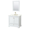 Custom image for White with Brushed Gold Trim / Giotto Quartz, Rectangular Sink / 24