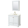 Custom image for White with Brushed Gold Trim / Giotto Quartz, Rectangular Sink / Medicine Cabinet