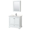 Custom image for White with Polished Chrome Trim / Carrara Cultured Marble, Rectangular Sink / Medicine Cabinet
