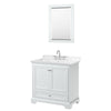 Custom image for White with Polished Chrome Trim / Carrara Cultured Marble, Rectangular Sink / 24