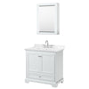Custom image for White with Polished Chrome Trim / Carrara Cultured Marble, Rectangular Sink / Medicine Cabinet