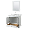 Custom image for White with Polished Chrome Trim / White Carrara Marble, Oval Sink / 24