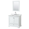 Custom image for White with Polished Chrome Trim / White Carrara Marble, Rectangular Sink / 24