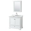 Custom image for White with Polished Chrome Trim / White Carrara Marble, Rectangular Sink / Medicine Cabinet