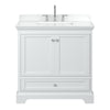 Custom image for White with Polished Chrome Trim / White Cultured Marble, Rectangular Sink / No Mirror
