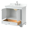 Custom image for White with Polished Chrome Trim / White Cultured Marble, Rectangular Sink / No Mirror