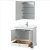 Custom image for White with Polished Chrome Trim / White Quartz, Rectangular Sink / Medicine Cabinet