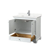 Custom image for White with Polished Chrome Trim / White Quartz, Rectangular Sink / No Mirror