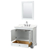 Custom image for White with Polished Chrome Trim / White Quartz, Rectangular Sink / 24
