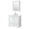 Custom image for White with Polished Chrome Trim / White Quartz, Rectangular Sink / Medicine Cabinet
