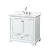 Custom image for White with Polished Chrome Trim / White Quartz, Rectangular Sink / No Mirror