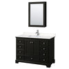 Custom image for Dark Espresso with Polished Chrome Trim / Carrara Cultured Marble, Rectangular Sink / Medicine Cabinet