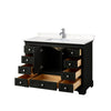 Custom image for Dark Espresso with Polished Chrome Trim / Carrara Cultured Marble, Rectangular Sink / No Mirror