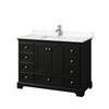 Custom image for Dark Espresso with Polished Chrome Trim / Carrara Cultured Marble, Rectangular Sink / No Mirror
