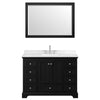 Custom image for Dark Espresso with Polished Chrome Trim / Carrara Cultured Marble, Rectangular Sink / 46