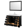 Custom image for Dark Espresso with Polished Chrome Trim / Carrara Cultured Marble, Rectangular Sink / 46
