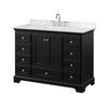 Custom image for Dark Espresso with Polished Chrome Trim / Carrara Cultured Marble, Rectangular Sink / No Mirror