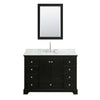 Custom image for Dark Espresso with Polished Chrome Trim / White Carrara Marble, Oval Sink / Medicine Cabinet