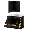 Custom image for Dark Espresso with Polished Chrome Trim / White Carrara Marble, Oval Sink / Medicine Cabinet