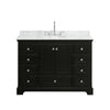 Custom image for Dark Espresso with Polished Chrome Trim / White Carrara Marble, Oval Sink / No Mirror