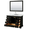 Custom image for Dark Espresso with Polished Chrome Trim / White Carrara Marble, Rectangular Sink / 46