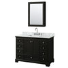 Custom image for Dark Espresso with Polished Chrome Trim / White Carrara Marble, Rectangular Sink / Medicine Cabinet