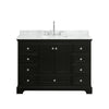 Custom image for Dark Espresso with Polished Chrome Trim / White Carrara Marble, Rectangular Sink / No Mirror