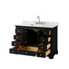 Custom image for Dark Espresso with Polished Chrome Trim / White Carrara Marble, Rectangular Sink / No Mirror