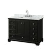 Custom image for Dark Espresso with Polished Chrome Trim / White Carrara Marble, Rectangular Sink / No Mirror