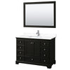 Custom image for Dark Espresso with Polished Chrome Trim / White Cultured Marble, Rectangular Sink / 46