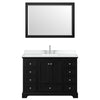 Custom image for Dark Espresso with Polished Chrome Trim / White Cultured Marble, Rectangular Sink / 46
