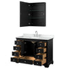 Custom image for Dark Espresso with Polished Chrome Trim / White Cultured Marble, Rectangular Sink / Medicine Cabinet
