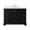 Custom image for Dark Espresso with Polished Chrome Trim / White Cultured Marble, Rectangular Sink / No Mirror