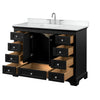 Custom image for Dark Espresso with Polished Chrome Trim / White Cultured Marble, Rectangular Sink / No Mirror