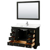 Custom image for Dark Espresso with Polished Chrome Trim / White Quartz, Rectangular Sink / 46
