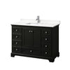 Custom image for Dark Espresso with Polished Chrome Trim / White Quartz, Rectangular Sink / No Mirror