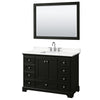 Custom image for Dark Espresso with Polished Chrome Trim / White Quartz, Rectangular Sink / 46