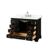 Custom image for Dark Espresso with Polished Chrome Trim / White Quartz, Rectangular Sink / No Mirror
