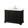 Custom image for Dark Espresso with Polished Chrome Trim / White Quartz, Rectangular Sink / No Mirror