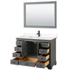 Custom image for Dark Gray with Matte Black Trim / Carrara Cultured Marble, Rectangular Sink / 46