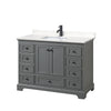 Custom image for Dark Gray with Matte Black Trim / Carrara Cultured Marble, Rectangular Sink / No Mirror