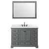 Custom image for Dark Gray with Matte Black Trim / Carrara Cultured Marble, Rectangular Sink / 46