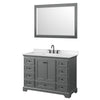 Custom image for Dark Gray with Matte Black Trim / Carrara Cultured Marble, Rectangular Sink / 46