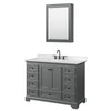 Custom image for Dark Gray with Matte Black Trim / Carrara Cultured Marble, Rectangular Sink / Medicine Cabinet