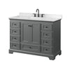 Custom image for Dark Gray with Matte Black Trim / Carrara Cultured Marble, Rectangular Sink / No Mirror