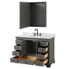 Custom image for Dark Gray with Matte Black Trim / White Carrara Marble, Oval Sink / Medicine Cabinet