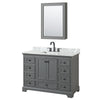 Custom image for Dark Gray with Matte Black Trim / White Carrara Marble, Rectangular Sink / Medicine Cabinet