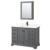 Custom image for Dark Gray with Matte Black Trim / Giotto Quartz, Rectangular Sink / Medicine Cabinet